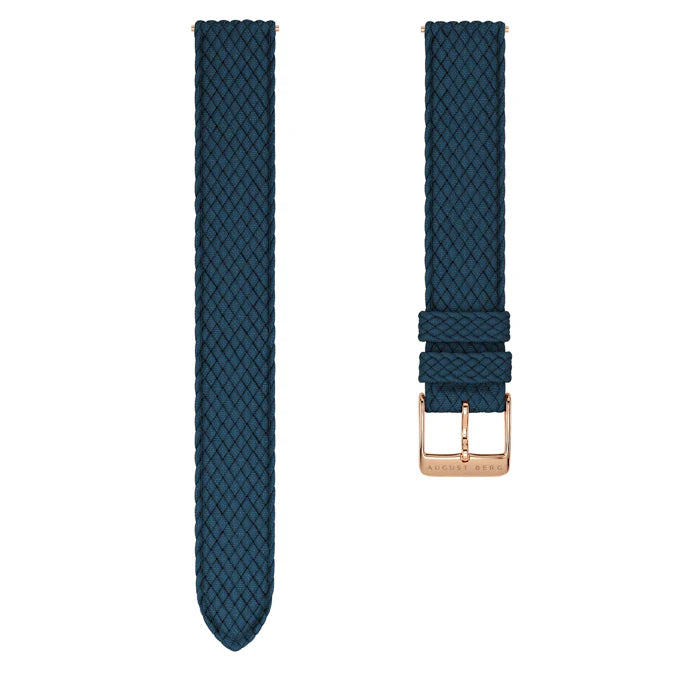 Indigo Perlon Rose Gold Buckle Strap
