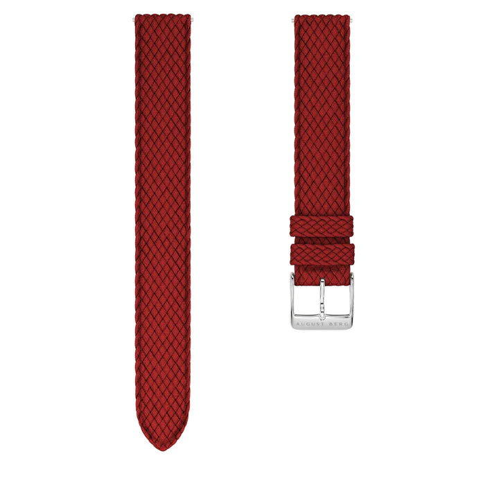 Red Perlon Silver Buckle Strap