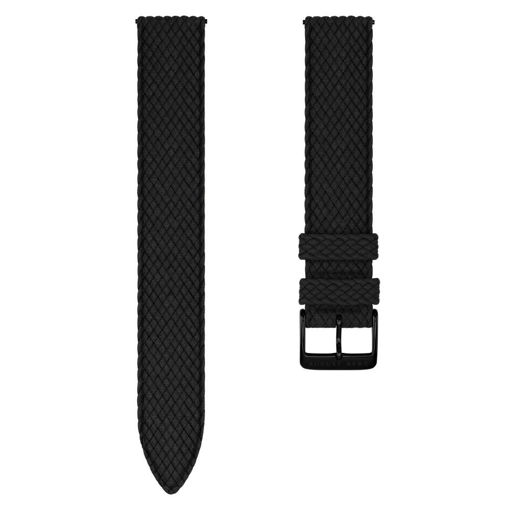 Black Perlon Strap with Matt Black Buckle