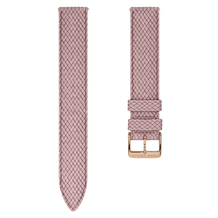 Pink Perlon Rose Gold Buckle Strap