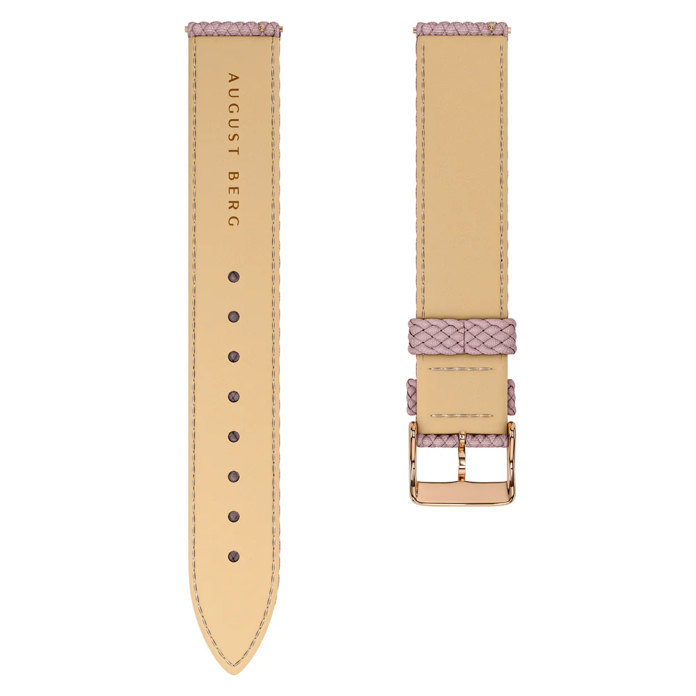 Pink Perlon Rose Gold Buckle Strap