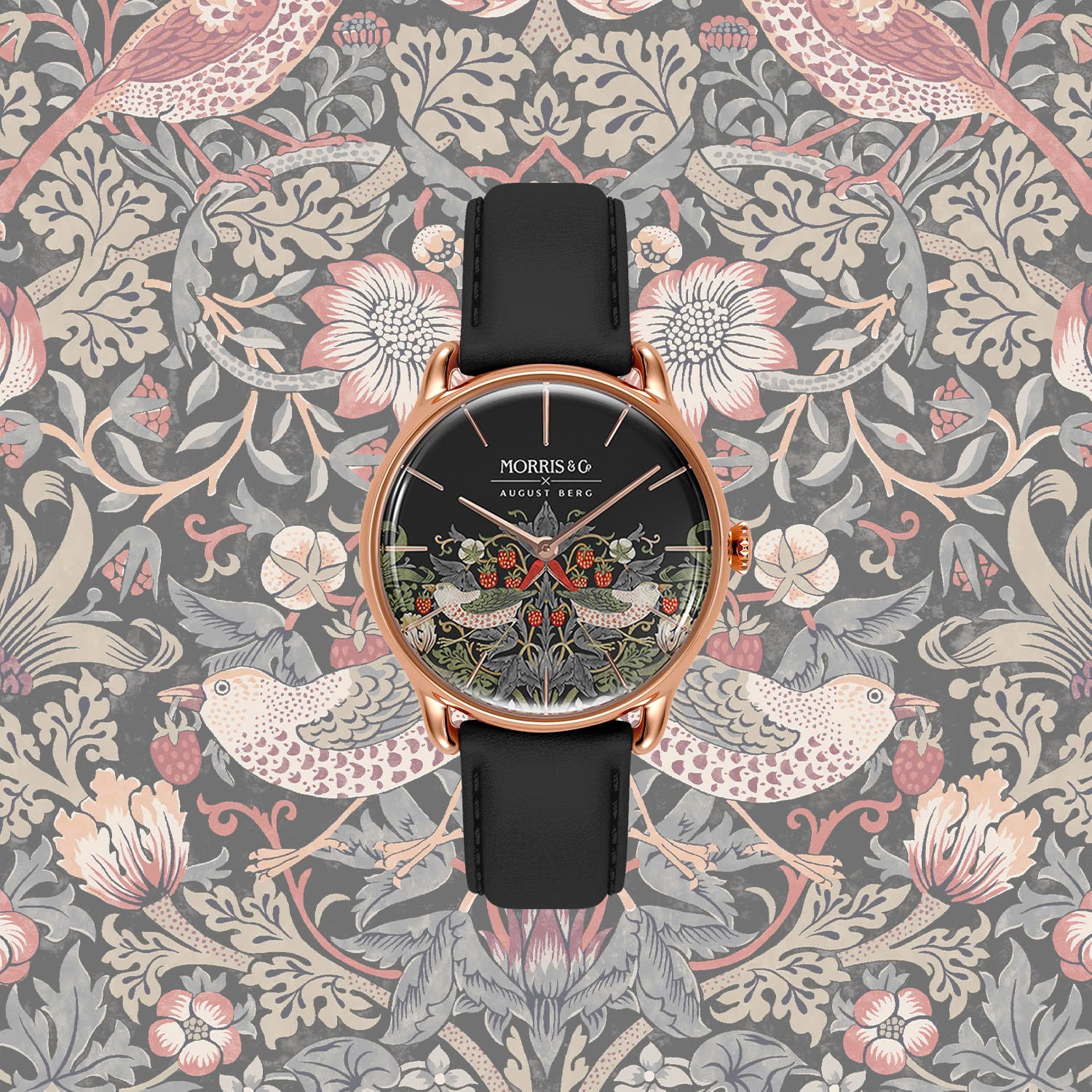 Simply Strawberry Thief Cochineal Black